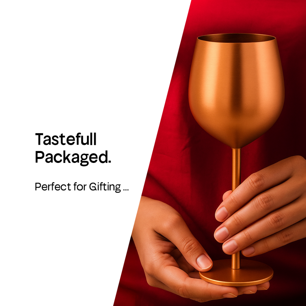 4 x Booze Bar Box – Copper Stainless Steel Wine Glasses (SS304)