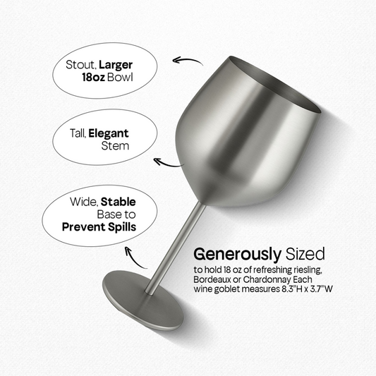 4 x Booze Bar Box – Premium Stainless Steel Wine Glasses (SS304)