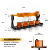 Limited Edition Rifle Gun Decanter 800ml with 4 Bullet  Glasses and elegant wooden display