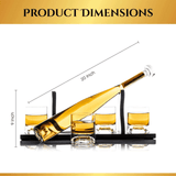 Don Vassie Baseball Bat Decanter with 4 Baseball Whisky Glasses and Mahogany Wooden Base