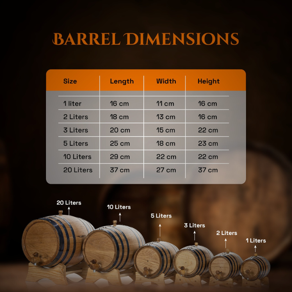 10L American Oak Barrel – Medium Charred for Aging Wine, Port,Whiskey, and Spirits