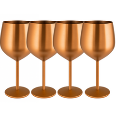 4 x Booze Bar Box – Copper Stainless Steel Wine Glasses (SS304)