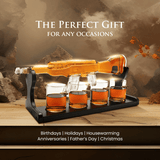 Limited Edition Rifle Gun Decanter 800ml with 4 Bullet  Glasses and elegant wooden display