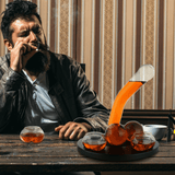 Don Vassie Penis Decanter 850ml with 4 shot glasses 140ml and a rich classic wooden base