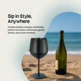 4 x Booze Bar Box – Stainless Steel Wine Glasses (SS304) Black