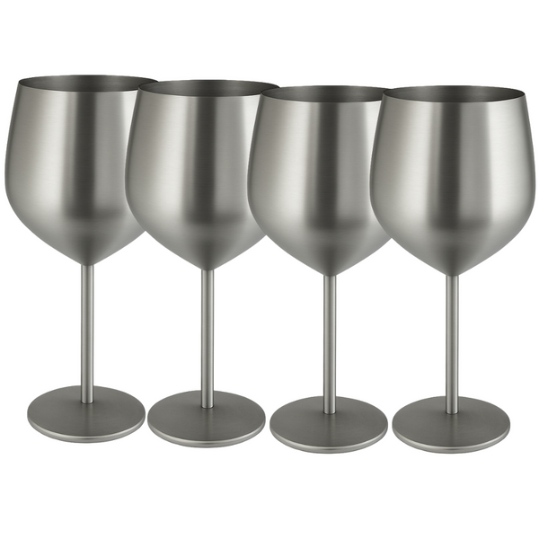 4 x Booze Bar Box – Premium Stainless Steel Wine Glasses (SS304)
