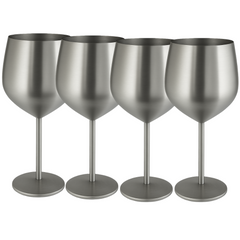 4 x Booze Bar Box – Premium Stainless Steel Wine Glasses (SS304)