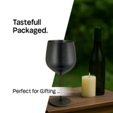 4 x Booze Bar Box – Stainless Steel Wine Glasses (SS304) Black