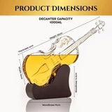 Don Vassie Violin Shaped Decanter 1000ml with Mahogany Base