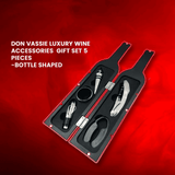 Don Vassie Luxury Wine Accessories Gift Set 5 Pieces - Bottle Shaped