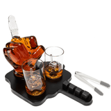 Custom Engraved Limited Edition Middle finger decanter 1000ml with finger shaped wooden display
