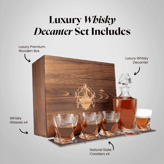 Don Vassie Luxury Whisky Decanter Set with 4 Glasses -TWISTED CITY