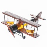 Limited Edition Large 21″ Antique Airplane Shaped Decanter Set with 2 World Map Etched Whisky Glasses