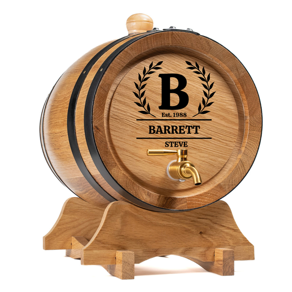Custom Engraved American Oak Barrel – Initials & Name for Unique Aging Experience