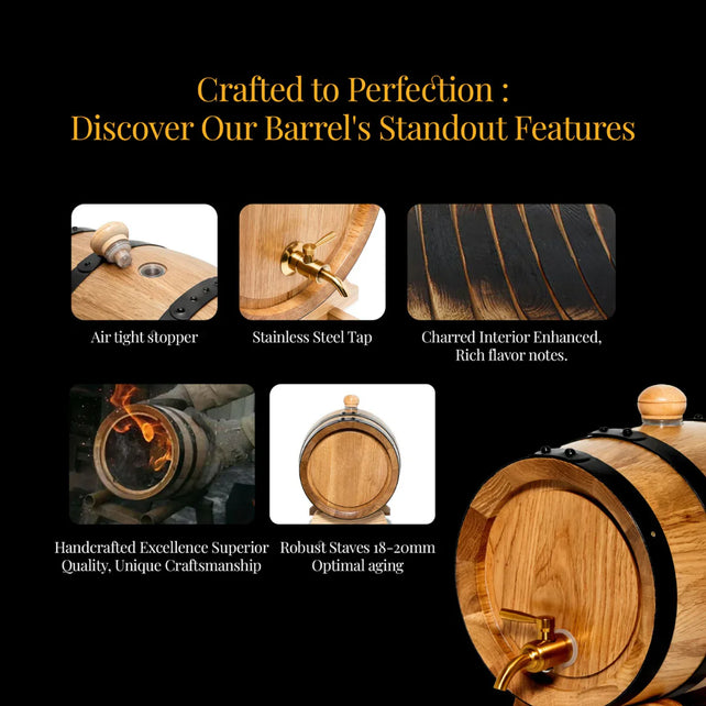 10L American Oak Barrel – Medium Charred for Aging Wine, Port,Whiskey, and Spirits (Ships from Australia)