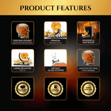 Don Vassie Skull Globe Decanter Set with 4 skull shot glasses+4 stainless steel skull stones