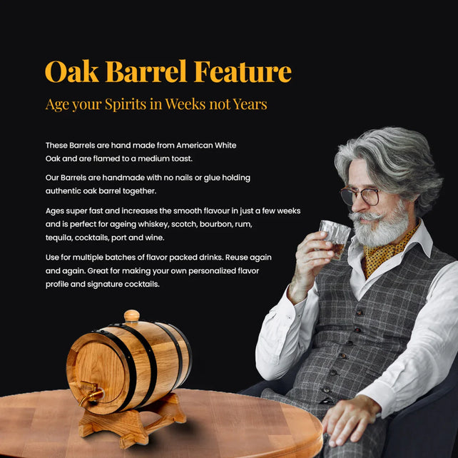 10L American Oak Barrel – Medium Charred for Aging Wine, Port,Whiskey, and Spirits (Ships from Australia)