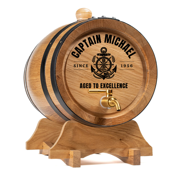 Custom Anchor Engraved Barrel – “Captain ” Personalised Gift