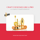 Professional Bartending Kit -Gold colour Plated