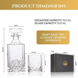 Don Vassie Luxury Whisky Crystal Clear Decanter Set with 4 Glasses-LADY ELLIOT