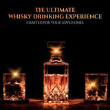 Don Vassie Luxury Whisky Crystal Clear Decanter Set with 4 Glasses-LADY ELLIOT
