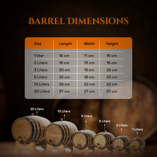 5L American Oak Barrel – Medium Charred for Aging Wine, Whiskey,Port and Spirits