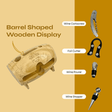 Don Vassie Wine Accessories Gifts - 4 Pieces & Barrel Stand Display