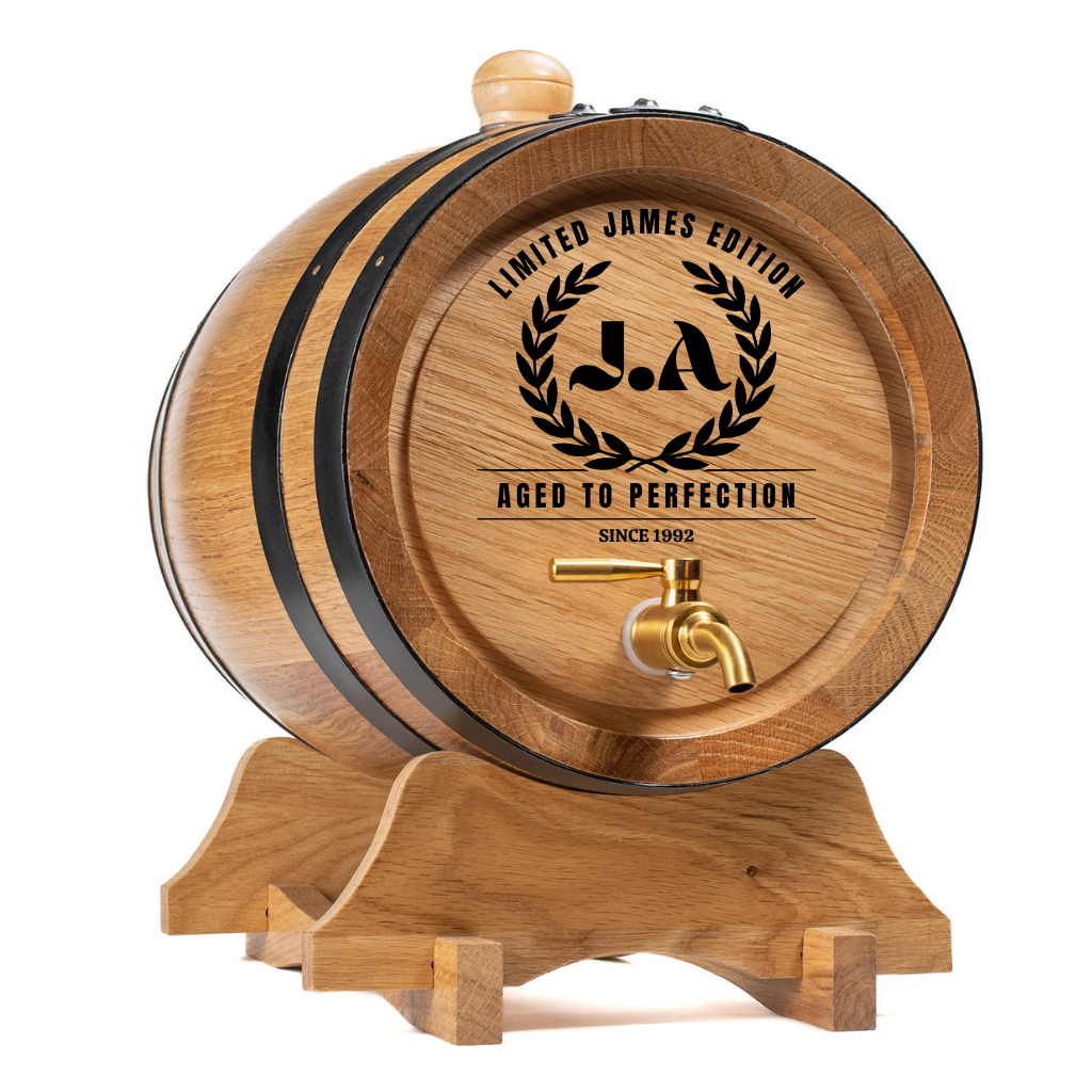Custom Engraved American Oak Barrel - Limited Edition Design