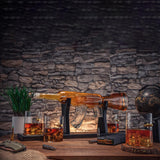 Limited Edition 800ml Elegant Rifle Gun Whiskey Decanter with 4 Bullet Whiskey Glasses and Mahogany Wooden Base