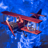 Limited Edition Large 21″ Antique Airplane Shaped Decanter Set with 2 World Map Etched Whisky Glasses