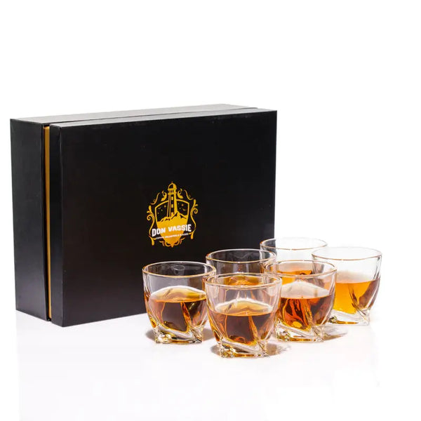 Don Vassie LEAD FREE  WHISKEY GLASS SET 6 PACK (TWISTED CITY)