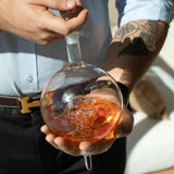 Don Vassie Skull Globe Decanter Set with 4 skull shot glasses+4 stainless steel skull stones