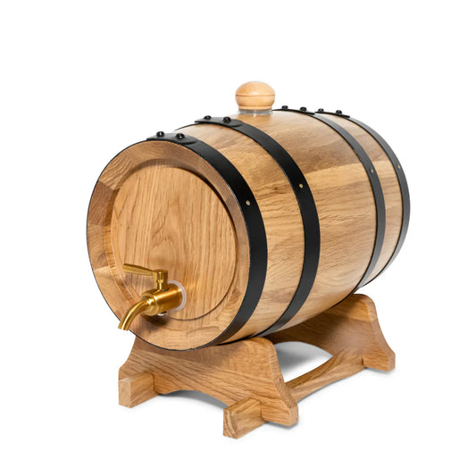 Booze & Barrels American White Oak Ageing Barrel 3 Litre(Gold Metal Tap)
