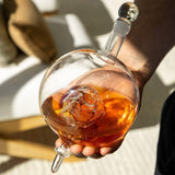 Don Vassie Skull Globe Decanter Set with 4 skull shot glasses+4 stainless steel skull stones