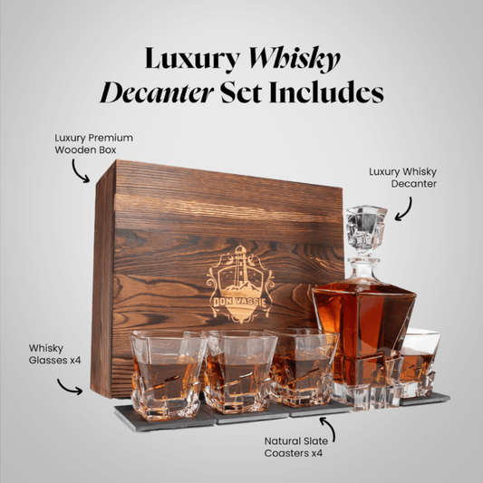 Don Vassie Luxury Whisky Decanter Set with 4 Glasses-DAINTREE RAINFOREST