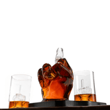 Custom Engraved Limited Edition Middle finger decanter 1000ml with finger shaped wooden display