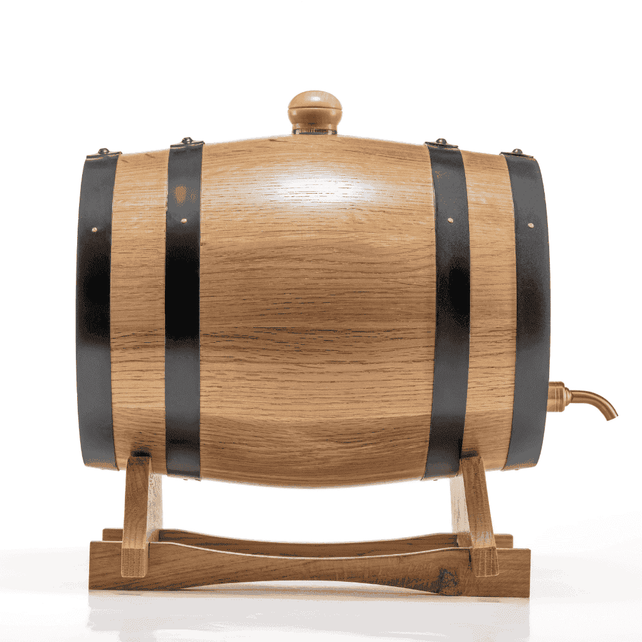 5L Artisan American Oak Barrel with Metal Spigot – Perfect for Crafting Aged Wine,Port  and Whiskey