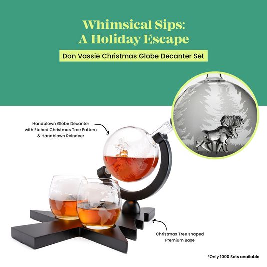 Australia’s First Limited-Edition Christmas Globe Decanter Set with Hand-Blown Reindeer
