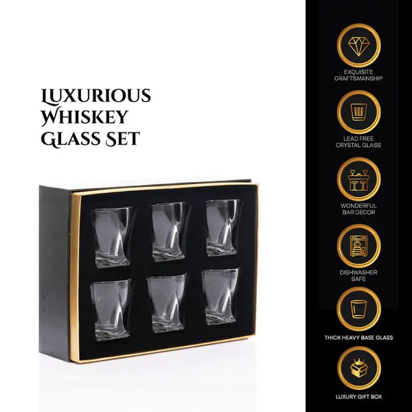 Don Vassie LEAD FREE  WHISKEY GLASS SET 6 PACK (TWISTED CITY)