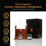 Don Vassie Sailboat Decanter with Mahogany Wooden Stand and 2 Glasses