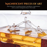 Don Vassie Sailboat Decanter with Mahogany Wooden Stand and 2 Glasses