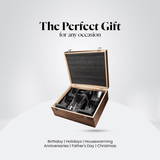 DON VASSIE LUXURY WHISKY DECANTER SET WITH 4 GLASSES-MOUNT KOSCIUSZKO