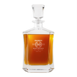 Custom Engraved Whiskey Decanter Set with Stainless Steel Stones and a Wooden Gift Box