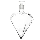 Don Vassie Diamond Shaped Decanter 850ml with 4 matching glasses and an intrinsically designed wooden display.