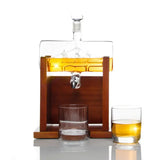 Don Vassie Sailboat Decanter with Mahogany Wooden Stand and 2 Glasses