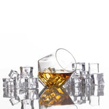 Don Vassie diamond shaped whiskey decanter set with 2 glasses and a luxury wooden stand