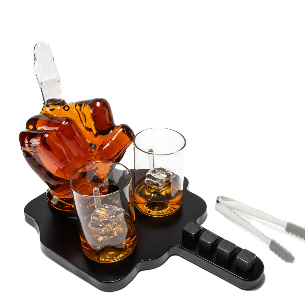 Don Vassie Middle Finger Whiskey/Wine Decanter Set 1000 ml