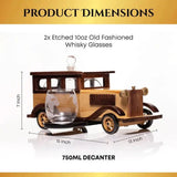 Custom Engraved Limited Edition Don Vassie Carriage Whisky Decanter 750ml with 2-10 oz Glasses