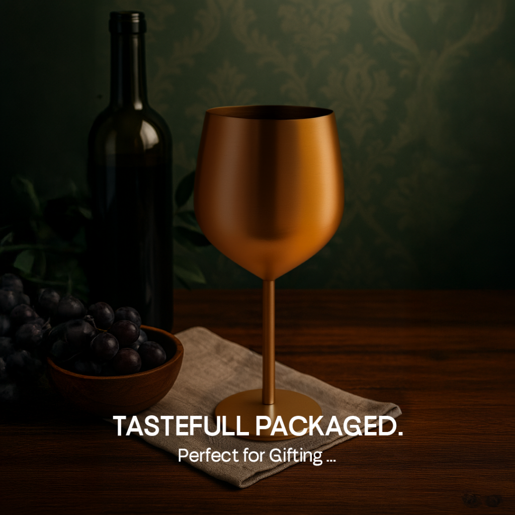 4 x Booze Bar Box – Copper Stainless Steel Wine Glasses (SS304)