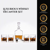 Don Vassie Luxury Whiskey Decanter Set with 4 Glasses-KAKADU